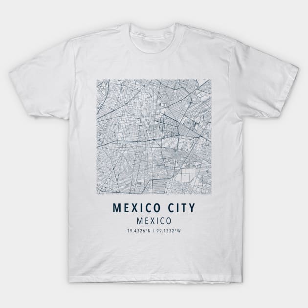 mexico city simple map T-Shirt by boy cartograph